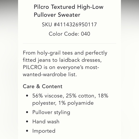 Anthropologie NWT Textured High-Low Pullover Sweater size SP - Picture 6 of 17